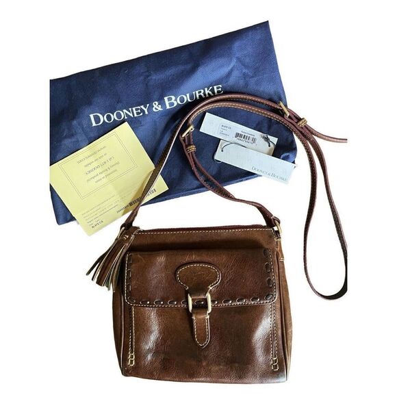 Dooney & Bourke Florentine Pocket Crossbody 8L975 CS Leather Chestnut Gentle Use - Picture 15 of 15